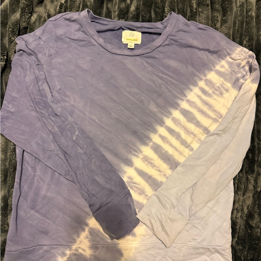 Aerie Purple Tie-Dye Sweatshirt